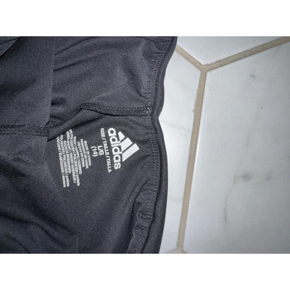 Girls Large Sporty Bundle Pink Track Pants & Adidas Black 3-Stripe‎ Skort